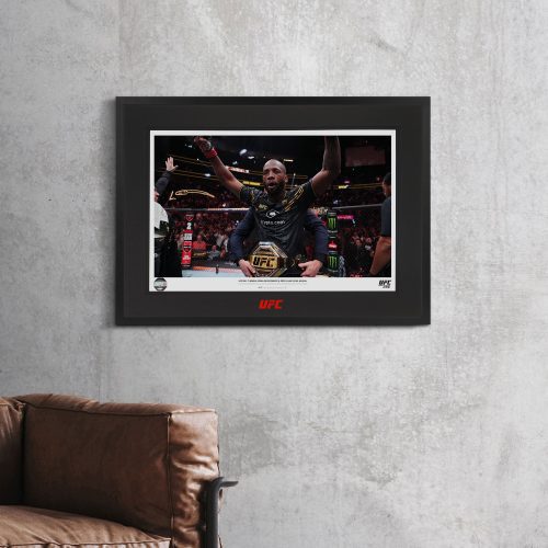 Leon Edwards Signed Print 600x400mm UFC 296 Belt Celebration 2