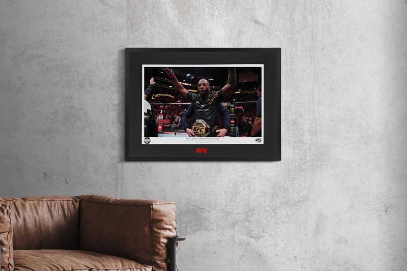 Leon Edwards Signed Print 600x400mm UFC 296 Belt Celebration 2